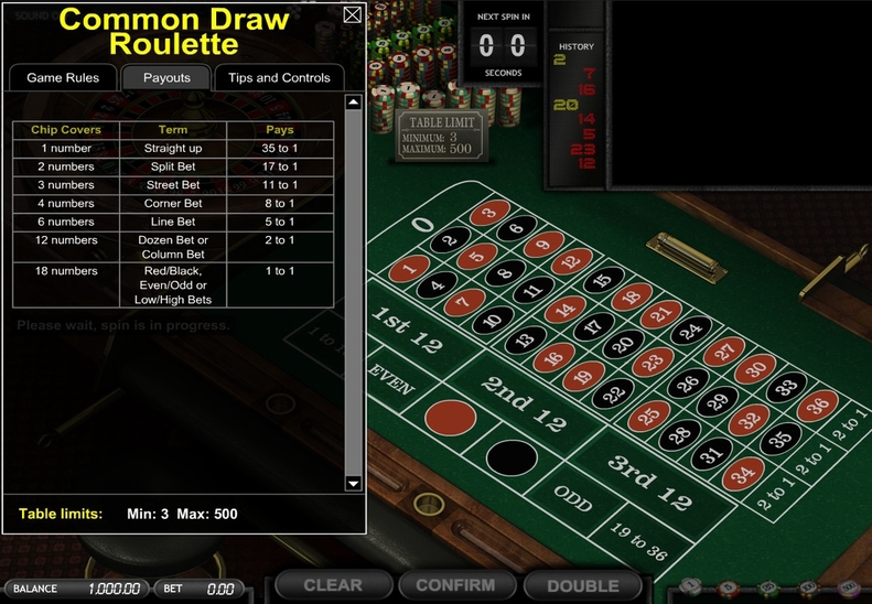 Common draw roulette