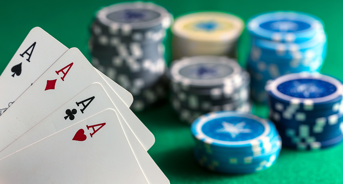 Poker kaarten en chips